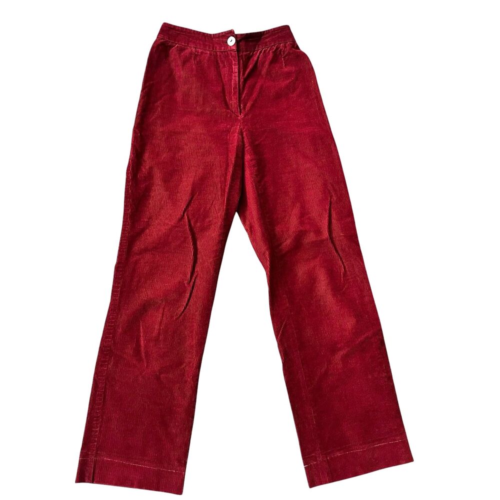 Dolce & Gabanna Italy Vintage Stretch Red Corduroy Straight Pants Small 38 (2)